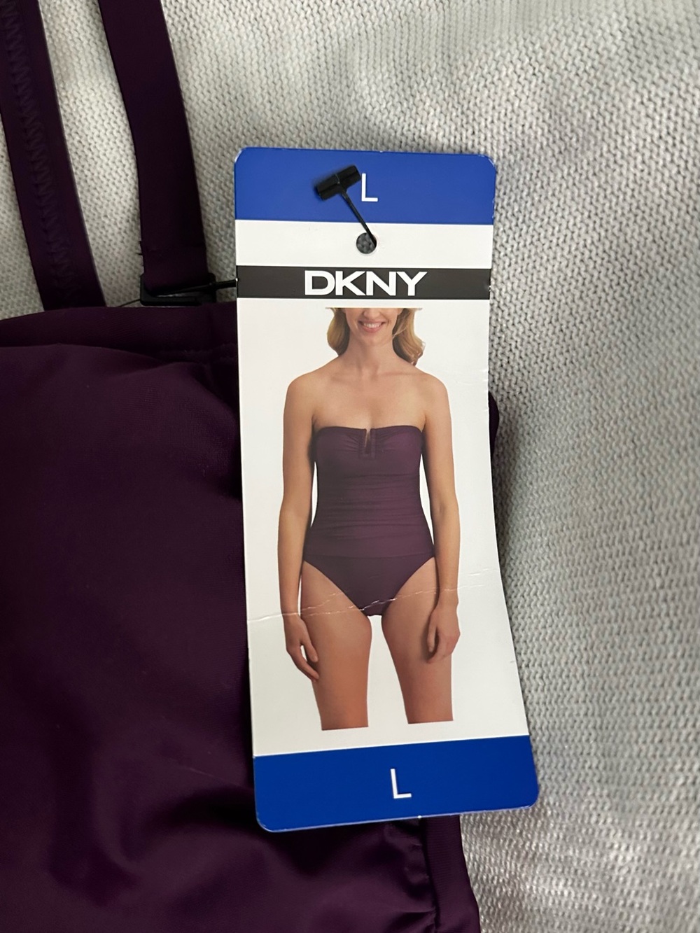DKNY Plum u neckline detail One-Piece Swimsuit ,tummy control , bust support - Picture 9 of 10